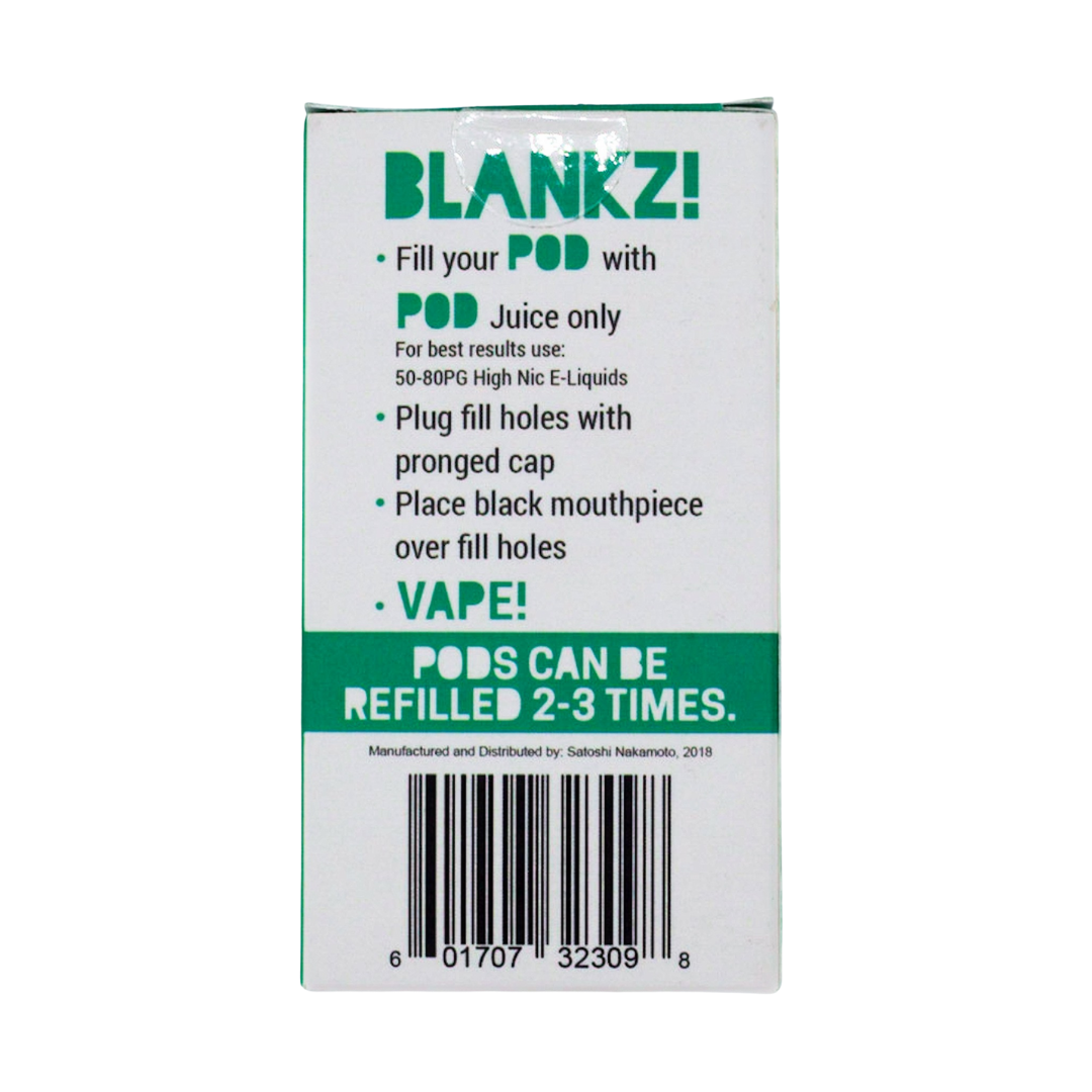 Blankz! Refillable Pods for Relx Classic 3Pak/Relx Infinity 3Pak/ Juul 4Pak