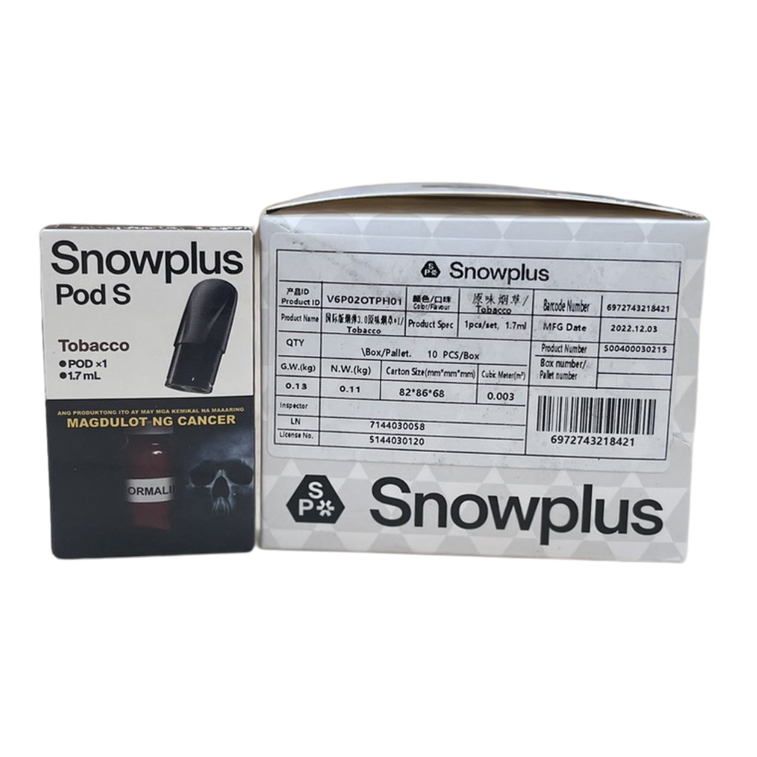 Box of 10 Snowplus Pods 3.0 S- 3% Nicotine